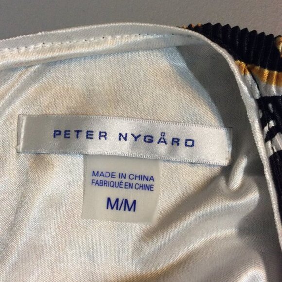 Peter Nygard Women's Gold/Black Sleeveless 2 Tier Blouse Top Size M/M - Picture 5 of 6